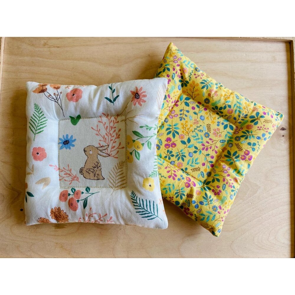 4 Easter Spring theme Bunny Coasters, reversible coasters, rabbit berry, floral,